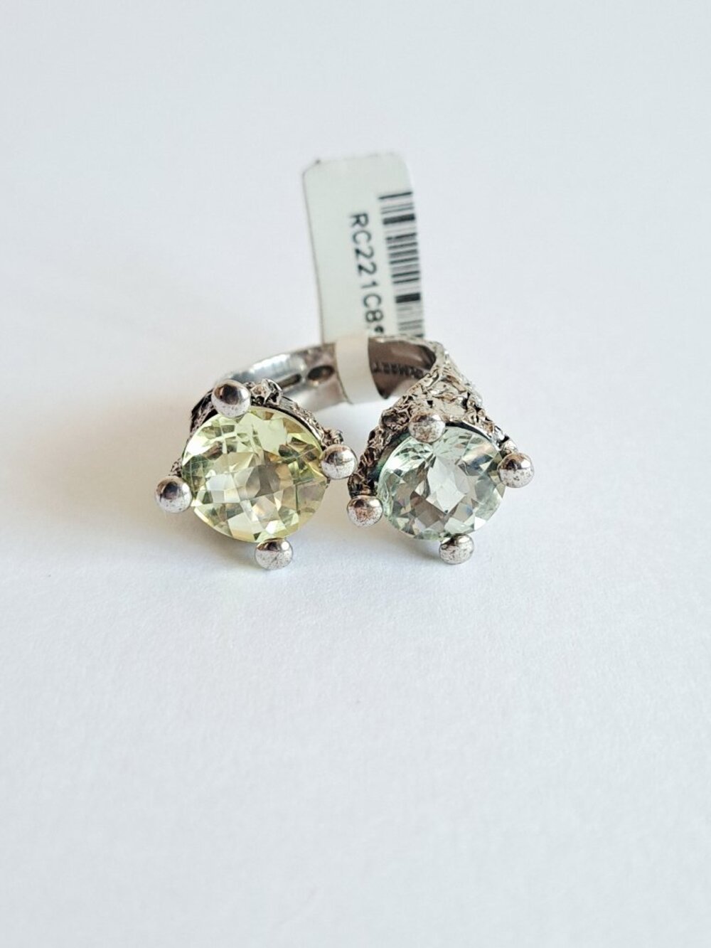 New Adami & Martucci Silver Ring with Citrine and Amethyst Size 7.5